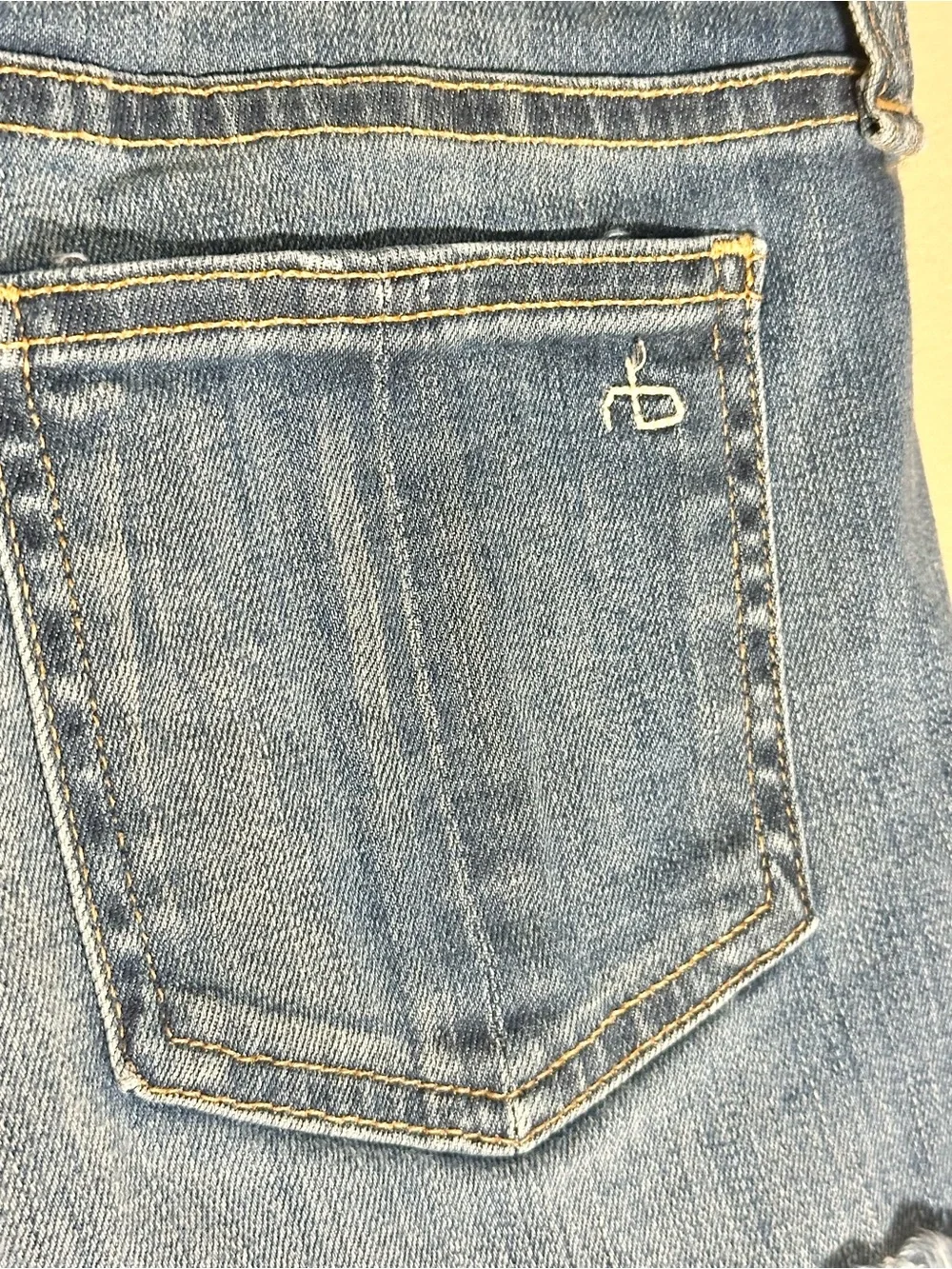 Rag & Bone Blue Distressed Denim Jean Cutoff Shorts Sz 24